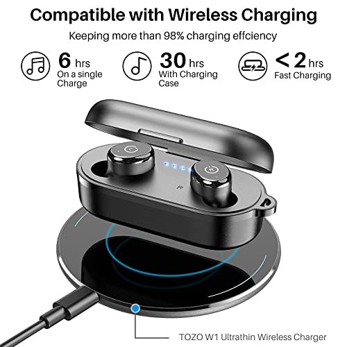 TOZO W1 Wireless Charger Black & T10 Wireless Earbuds Black