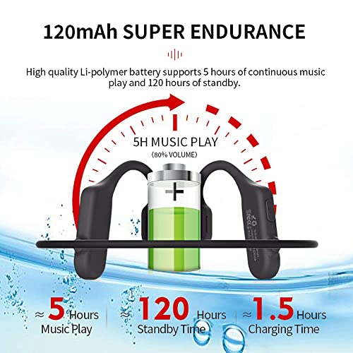 TOKANI Open Ear Wireless Sports Headphones, Bluetooth 5.0 Waterproof Sweatproof Headset with Mic for Sport Jogging Running Driving Cycling Hiking Indoor and Outdoor Use