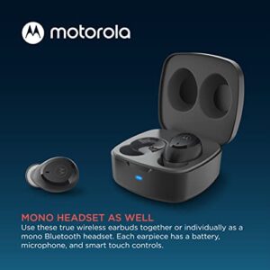 Motorola Moto Buds 100 - True Wireless Bluetooth Earbuds with Microphone – Lightweight, IPX5 Water Resistant, Touch-Control - Comfort Fit and Clear Sound - Includes Micro Charging Case - Black