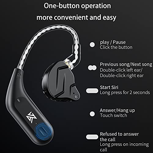 CCA KZ AZ09 Bluetooth 5.2 Module IEM Bluetooth Adapter Wireless Waterproof Ear Hook Extra Long Battery Life Bluetooth Cable for ​KZ ZS10 PRO/ZSN Pro X/ZSN PRO/ZSX/AS12/AS16/ZAX CRA/C12(C pin)