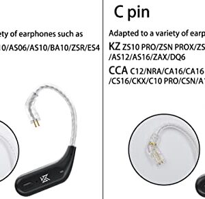 CCA KZ AZ09 Bluetooth 5.2 Module IEM Bluetooth Adapter Wireless Waterproof Ear Hook Extra Long Battery Life Bluetooth Cable for ​KZ ZS10 PRO/ZSN Pro X/ZSN PRO/ZSX/AS12/AS16/ZAX CRA/C12(C pin)