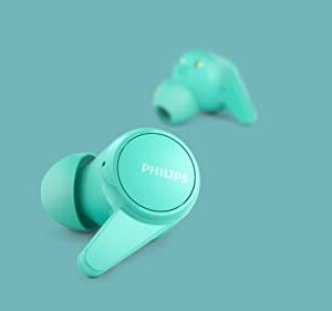 Philips T1207 True Wireless Headphones with Up to 18 Hours Playtime and IPX4 Water Resistance, Teal