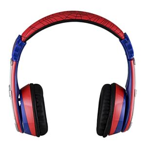 eKids Spiderman Bluetooth Kids Headphones with Microphone, Volume Reduced to Protect Hearing Rechargeable Battery, Adjustable Kids Headband for School Home or Travel