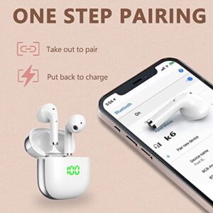 Bluetooth Headphones True Wireless Earbuds 30H Playtime LED Display in-Ear Headphones with Wireless Charging Case Waterproof Ear Buds with Microphone Earphones for iPhone Samsung Android Laptop Sports