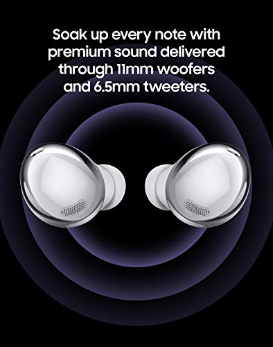 SAMSUNG Galaxy Buds Pro, Bluetooth Earbuds, True Wireless, Noise Cancelling, Charging Case, Quality Sound, Water Resistant, Phantom Silver (US Version)