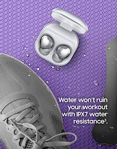SAMSUNG Galaxy Buds Pro, Bluetooth Earbuds, True Wireless, Noise Cancelling, Charging Case, Quality Sound, Water Resistant, Phantom Silver (US Version)