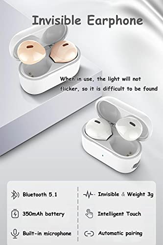 SZHTFX Invisible Earbuds Small Mini Hidden Earbuds for Work, Sleep, Music (Nude)