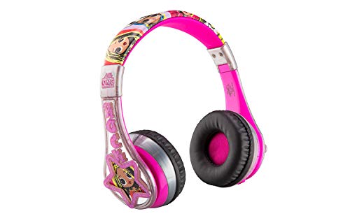 eKids LOL Surprise Kids Bluetooth Headphones, Wireless Headphones with Microphone Includes Aux Cord, Volume Reduced Kids Foldable Headphones for School, Home, or Travel