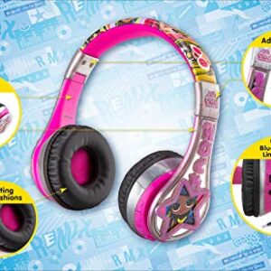 eKids LOL Surprise Kids Bluetooth Headphones, Wireless Headphones with Microphone Includes Aux Cord, Volume Reduced Kids Foldable Headphones for School, Home, or Travel