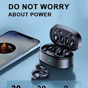 Ear-Clip Bone Conduction Headphones Bluetooth 5.3 Open Ear Clip on Headphone Clip Type Bluetooth Earphones Wireless In Ear Earbuds Bluetooth Headset Ear Clip Wireless Earbuds Earphones for Travel