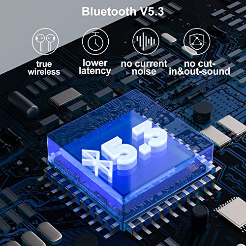 Wireless Earbud AIR 2 Pro, Bluetooth 5.3 Headphones Stereo Bass, Bluetooth Earbud in Ear with HD Mic, Earphones IP7 Waterproof Sports, 35H Playtime with Mini Charging Case Ear Buds for Android iOS