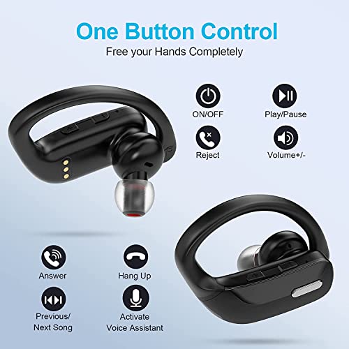 Caymuller Wireless Earbuds Bluetooth Headphones 48Hrs Play Back Sports Earphones with LED Display Built in Mic Deep Bass Stereo in Ear Waterproof Headset for Workout Gaming Running