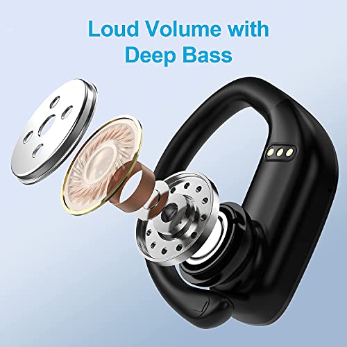 Caymuller Wireless Earbuds Bluetooth Headphones 48Hrs Play Back Sports Earphones with LED Display Built in Mic Deep Bass Stereo in Ear Waterproof Headset for Workout Gaming Running