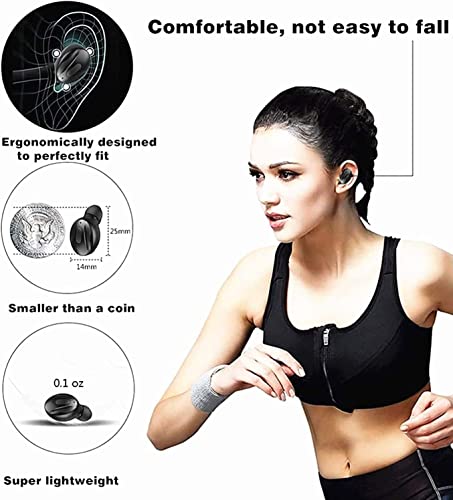 Hoseili 2023 new editionBluetooth Headphones.Bluetooth 5.0 Wireless Earphones in-Ear Stereo Sound Microphone Mini Wireless Earbuds with Headphones and Portable Charging Case for iOS Android PC. XG16