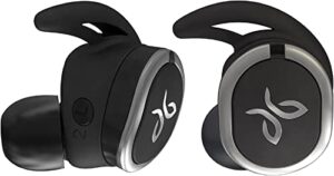 jaybird run true wireless headphones for running, secure fit, sweat-proof and water resistant, custom sound, 12 hours in your pocket, music + calls (jet) (renewed)
