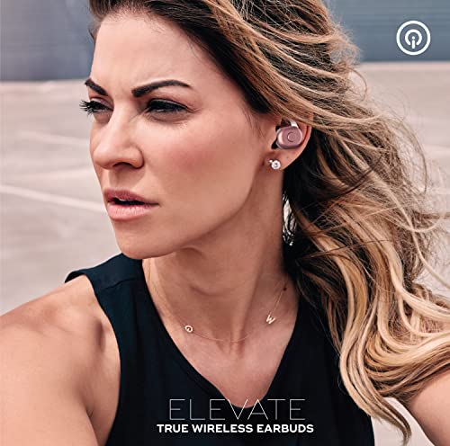 iWorld Elevate True Wireless Earbuds with Charging Case, Bluetooth in-Ear Headphones with Built-in Microphone and Touch Control, Universally Compatible Headset for Android, iPhone and PC (Rose Gold)