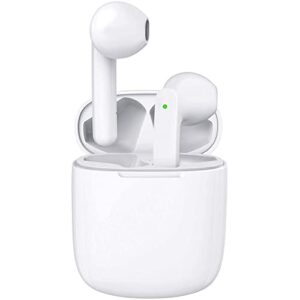 wireless earbuds bluetooth headphones in-ear stereo bluetooth 5.0 headsets earphones fit for sports with built in microphone and charging case ipx7 waterproof for ios/android smart devices white
