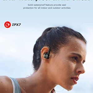 TTQ Wireless Earbuds, Bluetooth Headphones 80Hrs Playtime with Charging Case and Earhooks Over Ear Waterproof Earphones with Mic for Working Sports Running Workout iOS Android TV Phone Laptop