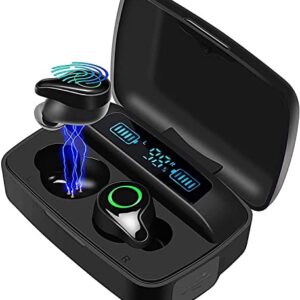 DUOTEN Waterproof Wireless Earbuds, Bluetooth 5.0 Wireless Headphone 156H Playtime Hi-Fi Stereo Sound, IPX7 Waterproof in-Ear Wireless Earphones w/Mic LCD Digital Display 2200mAh Rechargeable Case