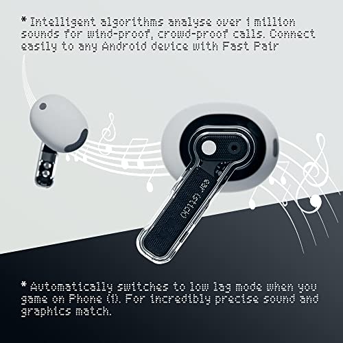 Nothing Ear Stick Wireless Earbuds, Bluetooth 5.2 in Ear Stick Headphones with 3 Microphone,29H Playtime IP54 Waterproof Bass Lock Earphones -Compatible with iPhone & Android,White