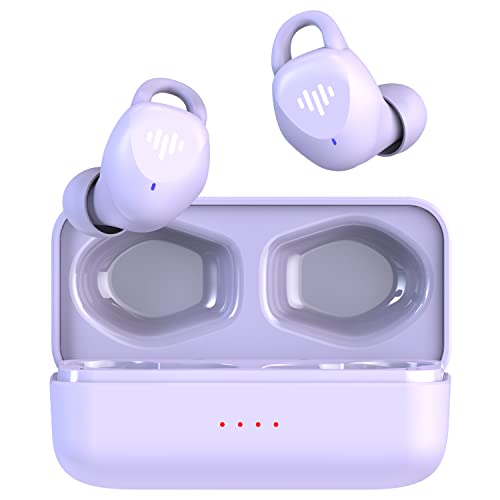 iLuv TS100 Sports Wireless Earbuds, Secure Earhooks, Bluetooth, Built-in Microphone, IPX7 Waterproof & Shock Protection, Compatible with Apple & Android; Includes Charging Case and 4 Ear Tips, Purple