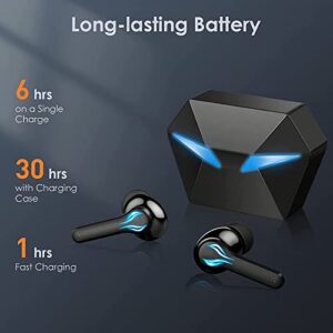 Wireless Earbuds Bluetooth 5.1Wireless Headphones with Charging Case3D Stereo Earpods Noise canceling Touch Control LED Display Waterproof Earphones Built-in Mic Deep Bass Headset for Game Sport Black