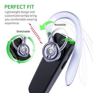 COMEXION Bluetooth Headset, Wireless Business Earpiece V4.1 Lightweight Noisy Suppression Bluetooth Earphone with Microphone for Phone/Laptop/Car（Blue+Case）