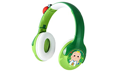 eKids Cocomelon Bluetooth Headphones for Kids, Wireless Headphones with Rechargeable Battery and USB-C Charging Cable Included