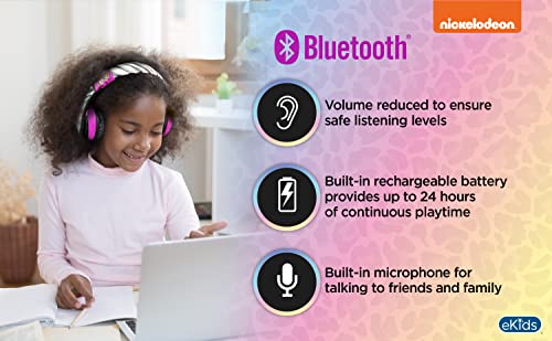 eKids That Girl Lay Lay Bluetooth Headphones, Wireless Headphones with Microphone, Kids Headphones for School, Home, or Travel