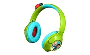 ekids cocomelon toddler headphones with built-in kids music, bluetooth headphones with rechargeable battery and usb-c charging cable included
