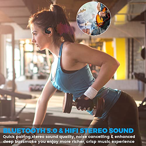 MTYBBYH Waterproof Headphones for Swimming,IPX8 Waterproof 8GB MP3 Player Wireless Bluetooth Swimming Headphones with Noise Cancelling Mic for Swimming,Diving,Running,Cycling,Gym,Workout