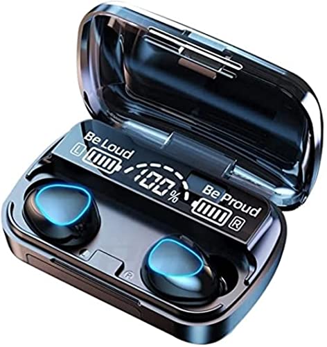 Suomi Wireless Earbuds Bluetooth, 180 Hours Playtime Ear Buds Built-in Microphone Earphones, Immersive Sound Smart LCD Display, IPX7 Waterproof Touch Controls Cordless Headset with Charging Case