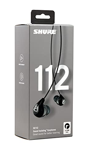 Shure SE112 PRO Wired Earbuds - Professional Sound Isolating Earphones with Single Dynamic MicroDriver, Secure In-Ear Fit, Fixed Cable, Durable Quality - Gray (SE112-GR)