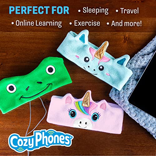 CozyPhones Kids Wireless Headphones Volume Limited with Thin Speakers & Super Soft Fleece Headband - Perfect Toddlers & Children's Earphones for Home, School & Travel - Monster