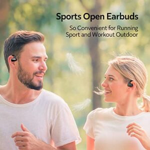 Open Ear Headphones,True Wireless Bluetooth Earbuds with Earhooks,30Hrs Playtime with Charging Case and LED Power Display,Sport Workout Earbuds Built in Mic Waterproof Bass Sound Headset