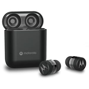 Motorola Moto Buds 120 - True Wireless Bluetooth Earbuds with Microphone & Compact Charging Case - IPX5 Water Resistant, Voice & Smart Touch-Control, Lightweight Comfort-Fit, Clear Sound - Black