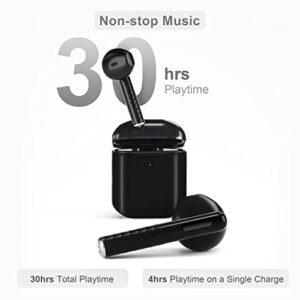 FEANS True Wireless Earbuds, Bluetooth 5.3 Noise Cancelling Headphones with Microphone, Waterproof Stereo Earphones Touch Control Headset with Deep Bass for iPhone/Android (Black)