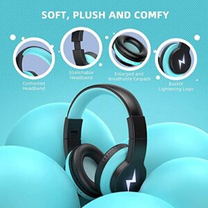 Kids Bluetooth Headphones, Foldable Wireless/Wired Light Up Headset with Microphone, 85dB/94dB Volume Limited Headphones for Boys Girls iPad Tablet Home School