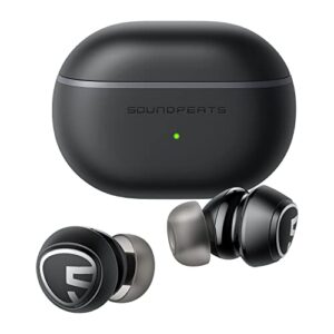 soundpeats mini pro hybrid active noise cancelling wireless earbuds, bluetooth 5.2 headphones with anc, qcc3040, aptx adaptive, transparency mode, cvc 8.0, game mode, truewireless mirroring, 21 hours