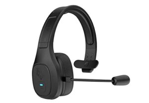 blue tiger storm in black – wireless bluetooth professional trucker and office headset with microphone, dongle & cooling gel ear cushion – fastest charge, noise cancelling, clear sound, bluetooth 5.0