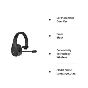 Blue Tiger Storm in Black - Wireless Bluetooth Professional Trucker and Office Headset with Microphone, Dongle & Cooling Gel Ear Cushion – Fastest Charge, Noise Cancelling, Clear Sound, Bluetooth 5.0