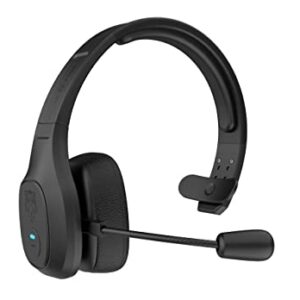 Blue Tiger Storm in Black - Wireless Bluetooth Professional Trucker and Office Headset with Microphone, Dongle & Cooling Gel Ear Cushion – Fastest Charge, Noise Cancelling, Clear Sound, Bluetooth 5.0