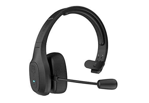 Blue Tiger Storm in Black - Wireless Bluetooth Professional Trucker and Office Headset with Microphone, Dongle & Cooling Gel Ear Cushion – Fastest Charge, Noise Cancelling, Clear Sound, Bluetooth 5.0