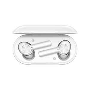 oneplus buds z – true wireless in-ear earbuds with charging case, white – fast charging, deep bass, comfortable and lightweight, ip55,glossy white