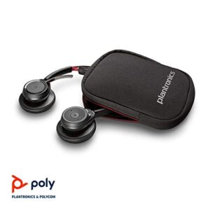 Plantronics - Voyager Focus UC (Poly) - Bluetooth Dual-Ear (Stereo) Headset with Boom Mic -USB-A Active Noise Canceling -Connects to PC/Mac Compatible - Works with Teams (Certified), Zoom (w/o Stand)