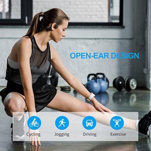 Bone Conduction Headphones Wireless Bluetooth 5.3 Open Ear earbuds Sports Earphones with Mic, Up to 8 Hours Playtime Sweat Resistant Headset for Workout,Running, Gym,Hiking, Driving,Cycling, Commuting