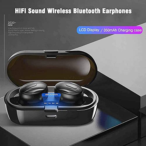 Hoseili 2023 new editionBluetooth Headphones.Bluetooth 5.0 Wireless Earphones in-Ear Stereo Sound Microphone Mini Wireless Earbuds with Headphones and Portable Charging Case for iOS Android PC. XG27