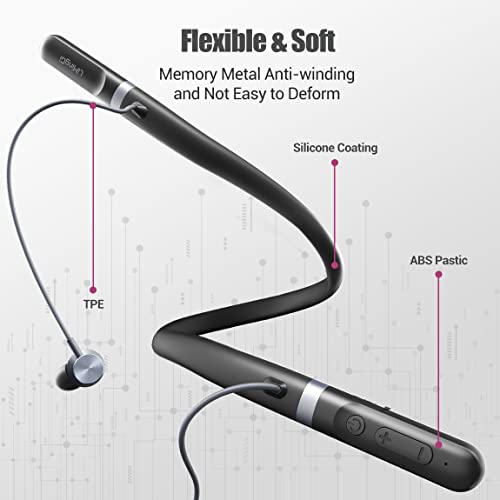 Neckband Bluetooth Headphones 5.2, Around the Neck Bluetooth Headphones 36H Playtime+Fast Charging Running Headphones, Bass+ Neckband Headphones with Noise Cancelling Mic, IPX7 Waterproof, for Sports