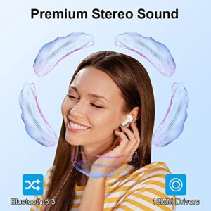 Lrecat Wireless Earbud, Bluetooth 5.3 Headphones with CVC8.0 HD Mics, 32H Playtime Bluetooth Earphones with Hi-Fi Stereo Sound, Wireless Headphones in Ear IP7 Waterproof, Mini Ear Bud for Android iOS