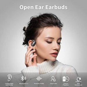 EASARS Open Ear Headphones Wireless Bluetooth 5.3, Open Ear Earbuds with 16.2mm Large Drivers, Sport Ear Buds, Long Battery Life, Matte Grey